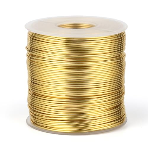 328 Feet Aluminum Craft Wire, 18 Gauge Light Gold Bendable Soft Metal Aluminum Wire Roll Bulk for DIY Crafts Sculpting Jewelry Making - color: Light Gold, size: 18 Gauge