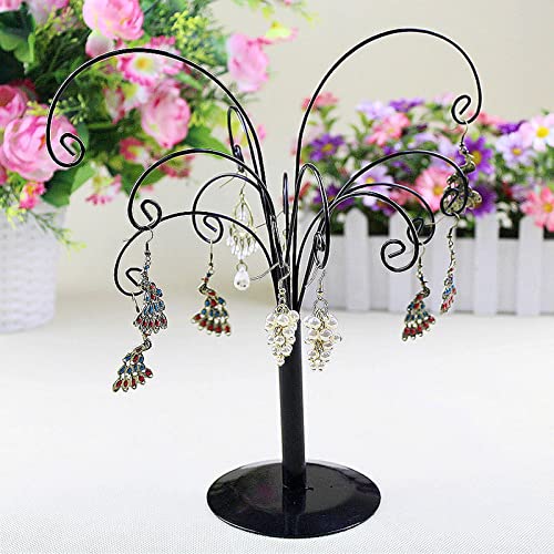 10.6 inch Ornament Tree Display Stand Rotating Decor, Decorative Black Metal Tabletop Display Stand Features Multiple Hooks, Display Rack for Ornaments Glass Globes Balls and Small Craft Items (1PCS) - color: 1pcs