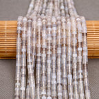 150PCs Natural Grey Agate Spacer Beads, Loose Semi Precious Flat Round Gemstone Heishi Disc Stone Beads for Beading Jewelry Making 4mm*2mm 38cm - color: Grey Agate, size: 4MM*2MM