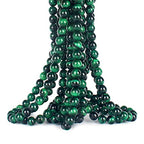 70PCS Natural 8MM Healing Gemstone, Green Tiger’s Eye Energy Stone Round Loose Beads, Semi-Precious Crystal Beads with Free Elastic String for Jewelry Making DIY - color: Green Tiger’s Eye