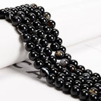 48Pcs 8mm Black Striped Agate Natural Round Loose Real Stone Beads Gemstone Genuine for DIY Hand Made Craft Jewelry Bracelet Earring Necklace String Making Energy Healing Power - color: Black Striped Agate, size: 8mm