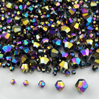 1310pcs Bicone Crystal Glass Beads 2mm 3mm 4mm 6mm 8mm Faceted Crystal Spacer Beads for Bracelets Necklace Pendants Earrings DIY Jewelry Craft Making(Rainbow) - color: Rainbow