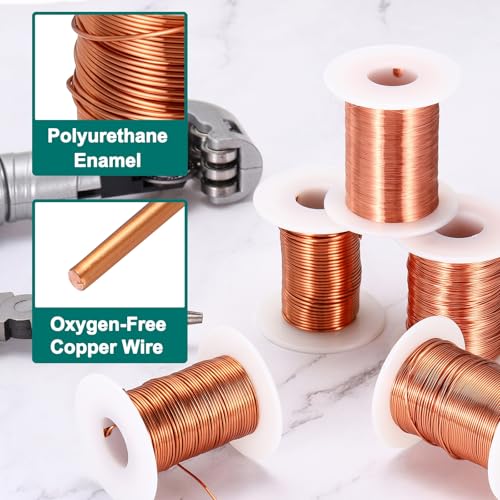 MECCANIXITY 20 AWG Magnet Wire, 20 Gauge Enameled Copper Wire, 8 oz Magnetic Coil Wire for Transformer, Motor, Electric, 155C(311F) - size: 20AWG