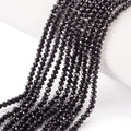 10 Strands Briolette Crystal Glass Beads 4x3mm Faceted Rondelle Opaque Glass Tiny Loose Spacer Beads 1300pcs for Bracelets Jewelry Making - color: Black, size: 4x3mm