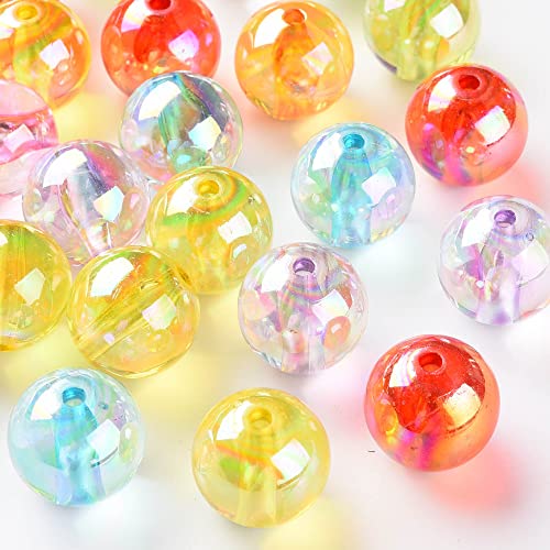 DanLingJewelry 100Pcs 20mm Acrylic Crystal Round Spacer Beads AB Color Acrylic Crafts Beads for Necklace Bracelet Jewelry Making - color: 100pcs - 6mm Round