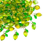 50pcs Glass Pendant Charms - Multicolor Theme Drops for Necklace Craft, Jewelry Making Supplies (Various Styles) - style: Lemon Lime
