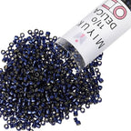 Miyuki Delica Seed Beads – Size 11/0 (1.6 mm), DB2191, Duracoat Navy Blue Silver Lined Dyed, 7.2 g, Approx. 1440 Beads, Made in Japan - color: DB2191 - Duracoat Navy Blue Silver Lined Dyed