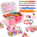 Rubber Band Bracelet Kit for Kids Girls Ages 6-12, 1300+ PCS DIY Craft Kits with 2 Weaving Comb & Organizer, Weaving Loom Kit Toys, Christmas Birthday Valentine Gifts for 7 8 9 10 11 12 Year Old