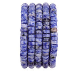BEADIA Natural Blue Sodalite Spacer Beads Caps Loose Semi Gemstone for Beading Jewelry Making 6mmx3mm 38cm - color: Blue Sodalite, size: Round 6mm x 3mm
