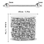 33 Feet Stainless Steel Snake Chains Roll, 1mm 304 Stainless Steel Round Satellite Snake Chain Bulk Spool for Jewelry Making DIY Craft - color: Big Beads Stainless Steel Satellite Snake Chains