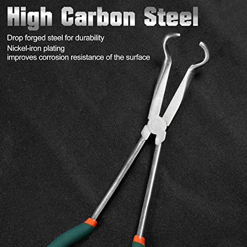SPEEDWOX Long Reach Hose Grip Pliers 11 Inches Circle Plier Serrated Jaws Ring Nose Pliers High Leverage Reduce Efforts Non-slip Handle - style: Hose Grip Pliers