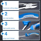 SPEEDWOX Long Reach Diagonal Pliers 6 Inches Mini Fine Wire Cutting Plier Slim Plastic Nippers Precision Side Cutting Micro Wire Cutters for Hard to Reach Narrow Spaces High Leverage Reduce Efforts - style: Diagonal Pliers
