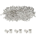 uxcell 500 Pcs Tube Crimp Beads, 1.5x1.5mm Copper Crimp Beads End Stopper Beads Tiny Loose Spacer Beads for Earrings Necklaces Bracelets Pendant DIY Crafts, Silver - color: Silver, size: 1.1 mm
