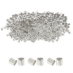 uxcell 500 Pcs Tube Crimp Beads, 1.5x1.5mm Copper Crimp Beads End Stopper Beads Tiny Loose Spacer Beads for Earrings Necklaces Bracelets Pendant DIY Crafts, Silver - color: Silver, size: 1.1 mm