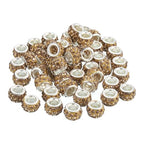uxcell 50Pcs European Large Hole Beads, Rhinestone Craft Bead Crystal Charm Spacer Beads for Pens Bracelet Making Necklace DIY Craft, Crystal Yellow - color: Crystal Yellow