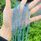 Adabele 15 Inch Natural Blue Crystal (Imitation Topaz) Gemstone Beads 6mm Faceted Flat Round Coin Gem Stone Spacer (65-69pcs) for Jewelry Making GZ13-13 - color: Blue Crystal (Blue Topaz Imitation), size: 15 Inch/1 Strand