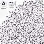 1900Pcs 7 Colors Round Letter Beads 4×7mm Acrylic Alphabet Beads with 1 Roll Elastic String for Bracelet Necklace Jewelry Making Supplies - color: 7 Colors-B