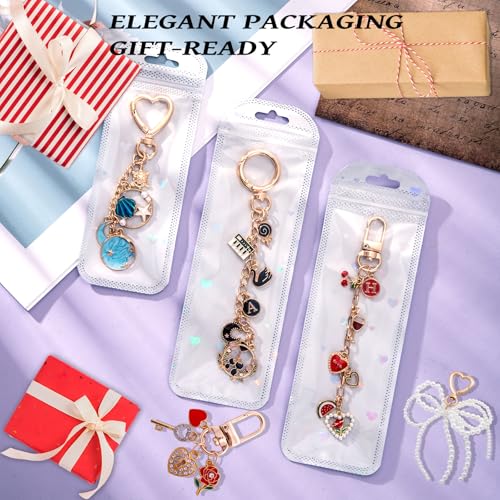 Wurosi 544Pcs Charms Lip Gloss Keychain Making Kit, Bag Charm Kits with Key Chain Hooks, Charms, Chains, Jump Rings, Lobster Clasps, Plier, Gift Bags & Tools, DIY Craft Supplies - color: 544 pcs kits