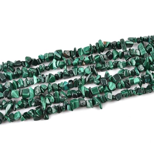 Genuine Malachite Chips Beads 5-8mm Irregular Shaped Tumbled Chip Stone Loose Bead for Jewelry Making 1 Strand 32" - color: Malachite