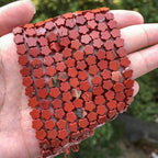 Songxi 60pcs 6mm Red Stone Plum Blossom Natural Stone Beads for Jewelry Making, Smooth Loose Flower Shape Gemstone Beads for Bracelets Necklace Earrings Making Supplies ﻿ - color: Red Stone