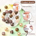 DanLingJewelry 50Pcs 20mm Coconut Brown Acrylic Bubblegum Beads Brown Focal Beads Large Round Ball Loose Beads for Jewelry Making DIY - color: 50pcs - brown