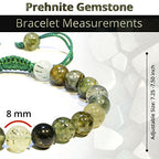 ANAYA AGATE Energy Protection Crystal Handmade Adjustable Bead Bracelet Perfect for Men, Women’s Christmas Gift - Gemstone Healing Stretch Bracelet Pulsera Para Hombre Mujer Stocking Stuffer - color: Prehnite