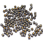 6x6mm Black Cube Acrylic Alphabet Letter Beads Gold Alphabet On Square Black Beads A-Z Mixed Plastic Shape Loose DIY Beads for Jewelry Making Bracelets Necklaces Key Chains (Gold on Black) - color: black-gold(6mm)