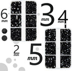 qiipii Pure Black Resin Flatback Rhinestones for Bedazzling Crafting 2mm-6mm Flatback Jelly Stones Solid Black Gems Diamonds for Face Eyes Makeup Tumblers Mugs Bottles DIY Crafts Clothes Shoes Phones - color: Pure Black
