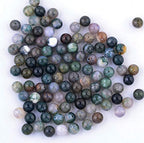 Natural Stone Beads 100pcs 6mm India Agate Round Genuine Real Stone Beading Loose Gemstone Hole Size 1mm DIY Smooth Beads for Bracelet Necklace Earrings Jewelry Making (India Agate, 6mm) - color: India Agate Green, size: 6mm