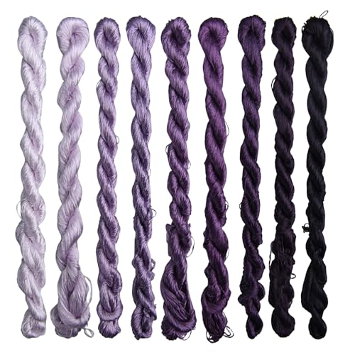 Natural 100% Silk Thread, Handmade Embroidery Thread Silk Floss 9 Colors 110m Each (74) - color: 74