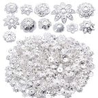 BronaGrand 100 Gram(About 180-350pcs) Bead Caps Metal Spacers Jewelry Findings Accessories for Bracelet Necklace Jewelry Making,Silver - color: Silver