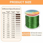 HARFINGTON Wire 203ft Length 24 Gauge Copper Craft Jewelry Wrapping Wire Tarnish Resistant Beading for Jewelry Making Supplies Crafting, Green - color: Green