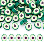 Mega Pet 50Pcs Avocado Polymer Clay Beads Handmade Green Avocado Slice Clay Beads Clay Fruit Spacer Beads 11.5x9mm for DIY Bracelet Necklace Earring Jewelry Making - color: Avocado Slice