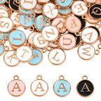 104 PCS Letter Charms for Jewelry Making - Double Sided Alphabet & Initial Charms for Necklace & Bracelet - color: 4 colors