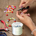Flat Elastic Line 0.8 mm Elastic Bracelet Rope Bead Rope for String Jewelry Production and Bracelet Production (100 m) - size: 1 pack