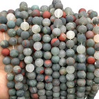 ABCGEMS Velvet-Matte-Finished African Setonite Blood Stone Beads (Enhance The Stone's Inherent Texture and Nature Hues with a Non-Glare Aesthetic) Smooth Round 8mm (Non-Shiny) - color: Setonite AKA Blood Stone (From Africa)
