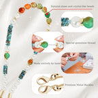 Marble Beaded Phone Wrist Strap,Detachable Phone Bracelet Strap with Tether Tab,Hands-Free Wristlet Strap (Light Green Peacock Agate) - color: Light Green Peacock Agate