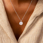 Mothers Day Gifts for Mom Cross Necklace for Women Dainty 14K Gold Plated Cross Coin Necklace Simple Round Disc Pendant Minimalist Cute Charm Everyday Religious Jewelry Gifts - style: bead chain silver
