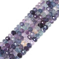 6mm Natural Rainbow Fluorite Faceted Rondelle Loose Beads Jewelry Making DIY Bead 16 Inch - color: Rainbow Fluorite