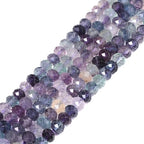 6mm Natural Rainbow Fluorite Faceted Rondelle Loose Beads Jewelry Making DIY Bead 16 Inch - color: Rainbow Fluorite