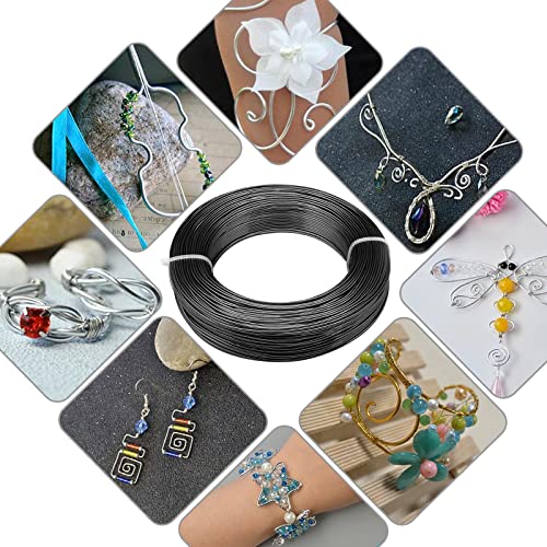 3mm Aluminum Craft Wire, 50 Feet 9 Gauge Bendable Anodized Metal Wire for Sculpting, Jewelry Making, Armature Making, Wire Weaving and Wrapping - size: 3mm, style: Black