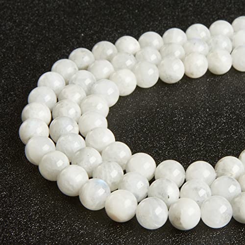 45pcs 8mm Moonstone Beads Natural Gemstone Beads Round Loose Beads for Jewelry Making - color: Moonstone, size: 8mm