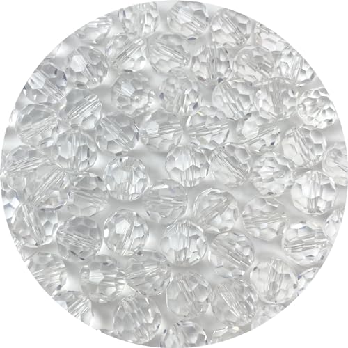 70pcs 10mm Faceted Crystal Glass Beads Round Spacer Beads for Jewelry Making DIY Craft Making Necklace Bracelet Earring Wind Chimes Suncatchers Ornament(502-Crystal Clear) - color: 502-Crystal Clear, size: 10MM