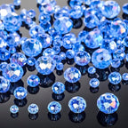 Song Xi 1250PCS AB Blue Crystal Beads for Jewelry Making, Rondelle Glass Beads for Bracelets Necklace, Earring, Pendants and Making Supplies, Bulk, Arts and Crafts, Sparkling (3/4/6/8/10mm) - color: AB Blue