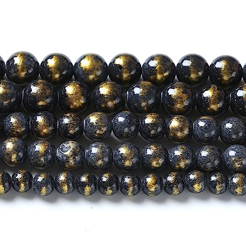 45pcs 8mm Natural Blue Black Lapis Lazuli Jade Beads for Jewelry Making Round Loose Beads DIY Bracelets Necklaces Energy Healing Stone Beads 15"(8mm, Blue Black Lapis Lazuli Jade) - color: Blue Black Lapis Lazuli Jade, size: 8mm