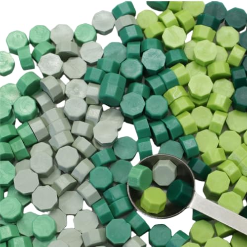 250Pcs Green Mix Sealing Wax Beads for WaxSeal Stamp, Green WaxSeal Beads Set with 5 Colors Perfect for Gift Sealing, Letter Wax Sealing (250, Green Mix) - color: Green Mix