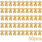50 Pieces Cute Bear Dangle Charms Bright Golden Alloy Small Animal Bear Panda Hanging Pendants Bulk Accessories for DIY Necklace Bracelet Jewelry Making Craft Supplies - color: Bright Golden