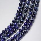 MJDCB 8mm Dark Blue Imperial Jasper Gemstone Beads Round Loose Stone Bead for Jewelry Making Bracelets Necklaces - color: Dark Blue Imperial Jasper, size: 8mm