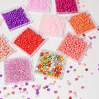 11200pcs Glass Seed Beads for DIY Crafting Bracelet Necklace Embroidery Jewelry Making Supplies (3mm, 400pcs/Color, 28 Colors, Red Scheme) - color: Red