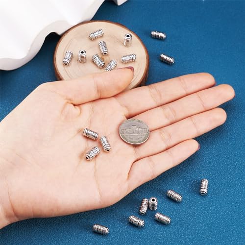 Craftdady 20Pcs Antique Silver Column Spacer Beads 11x6mm Tibetan Metal Tube Loose Beads for Jewelry Making Hole: 2.5mm